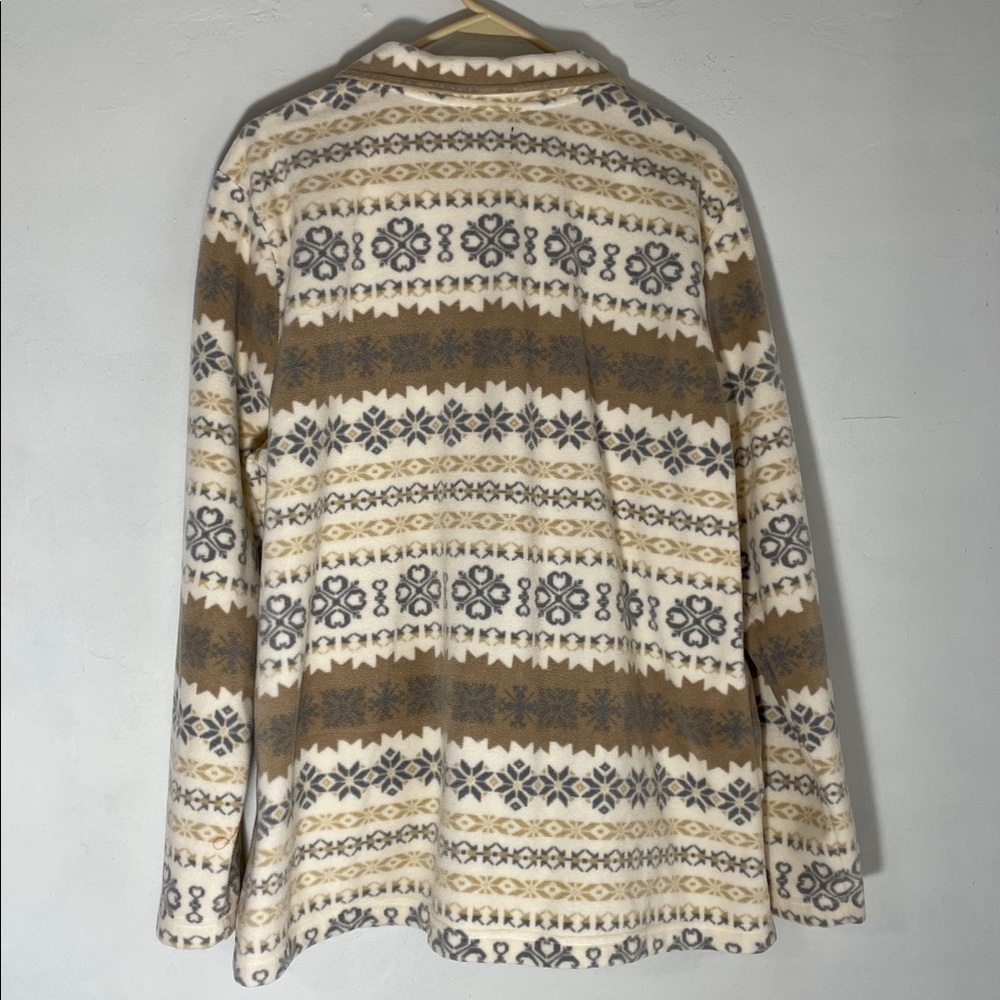Basic Editions Fair-isle Patterned Fleece Shirt J… - image 8